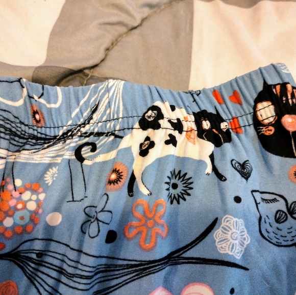 Light blue cat pattern leggings - Picture 2 of 2